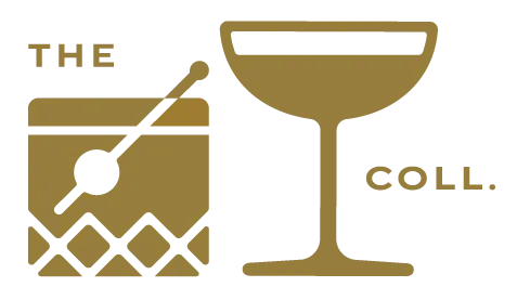 The Cocktail Collection brandmark: “The” and “Coll.” around a rocks glass and a coupe